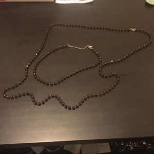 Long and short brown necklaces